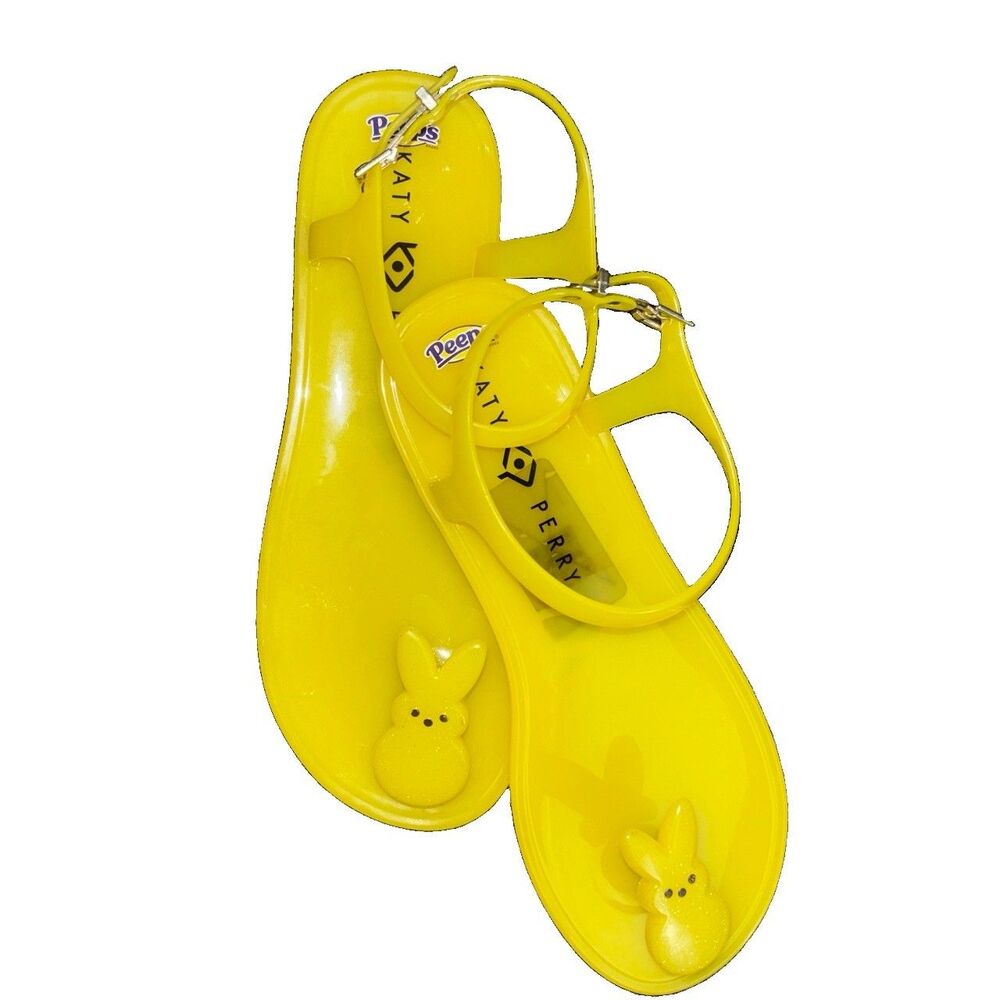 Katy Perry Yellow Bunny Peeps Shoes Sandals Jellies Womens Size 8
